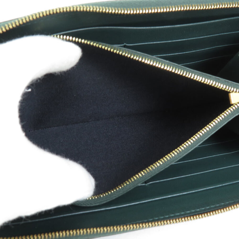 Celine long Blue Navy zip round wallet green leather - Picture 4 of 5